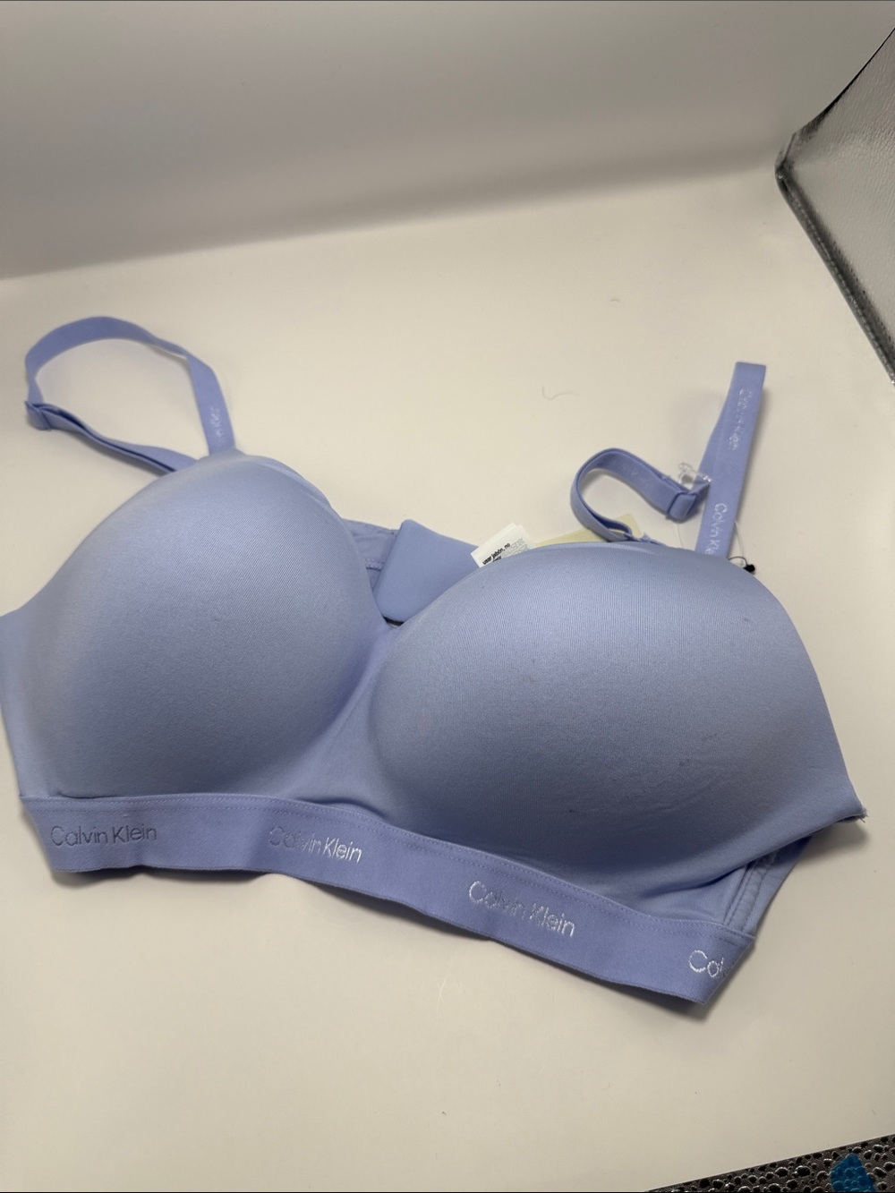 Calvin Klein Form to Body Lightly Lined Bralette in Periwinkle Blue – Size Large